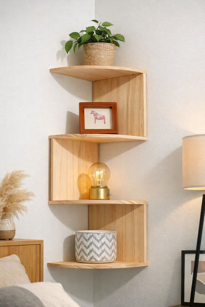 Boho Corner Floating Wall Shelf 2/4/5 Layers