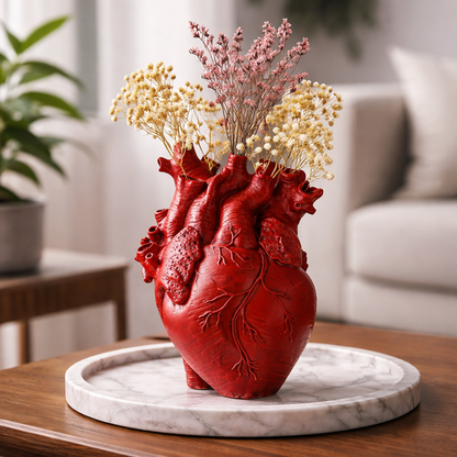 Nordic Anatomical Heart Vase – Resin Decorative Flower Pot & Artistic Anatomy Sculpture for Home Decor