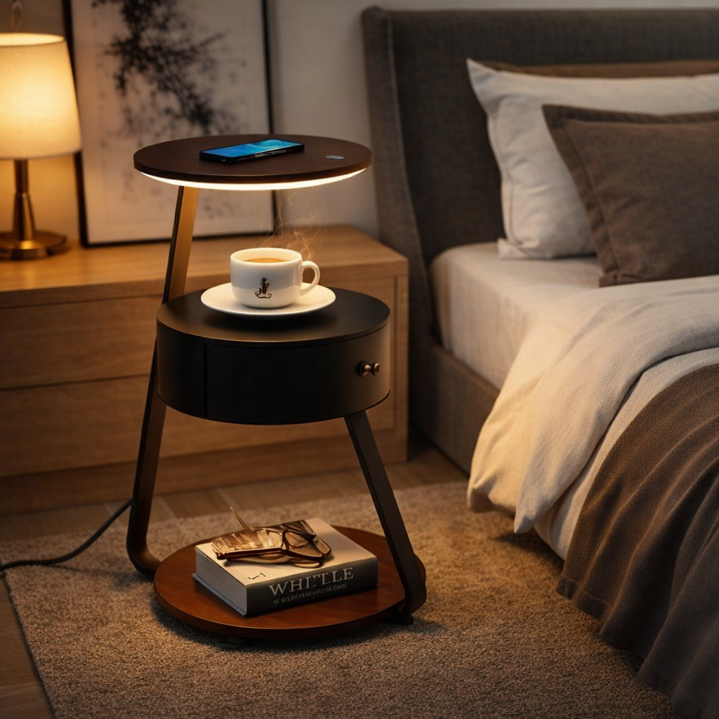 Modern LED Floor Lamp with Shelf