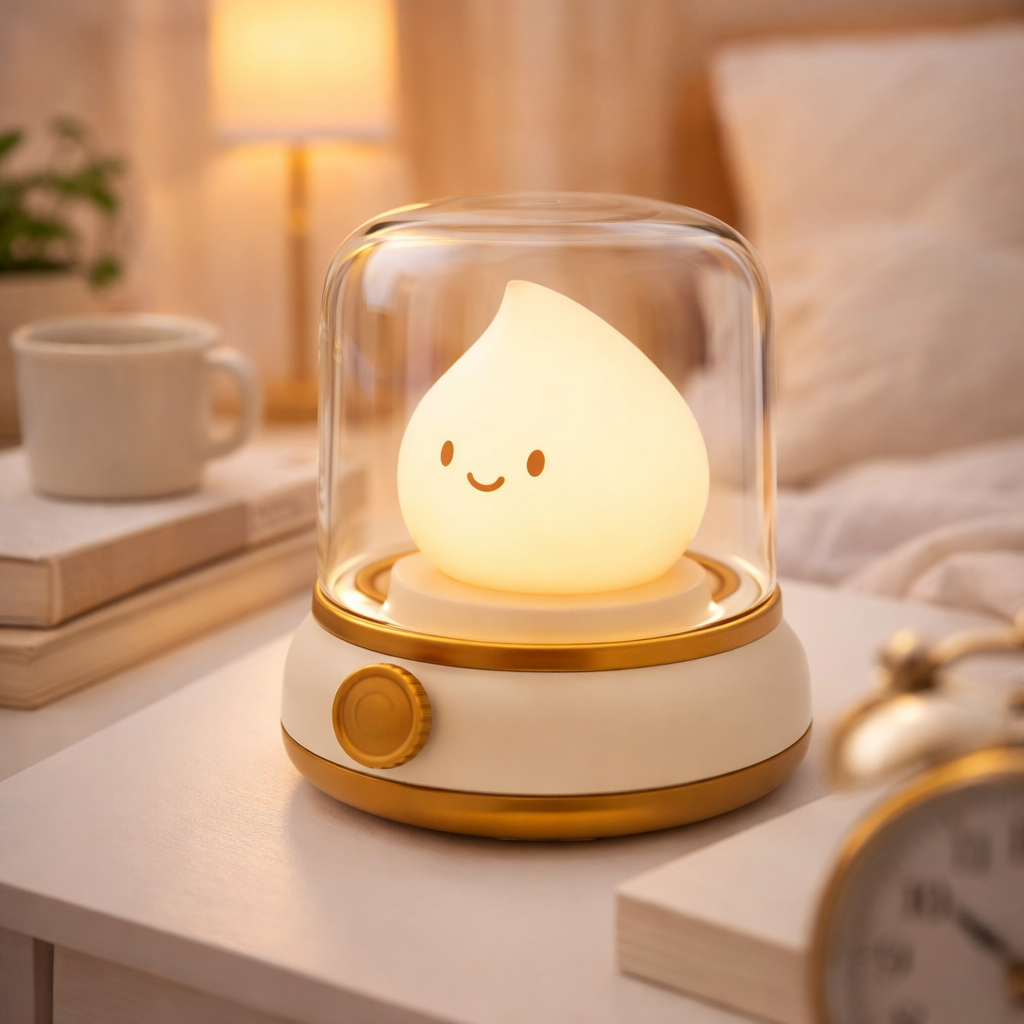 Cute Flame Lamp Candle Night Light – USB Rechargeable Kerosene-Style LED Desk Lamp