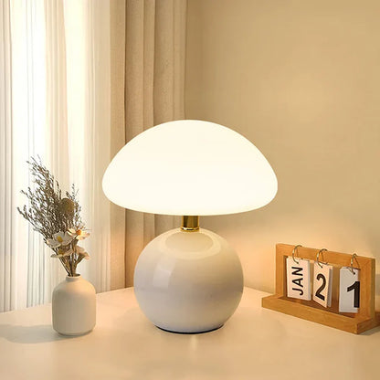 French Cream Mushroom Table Lamp