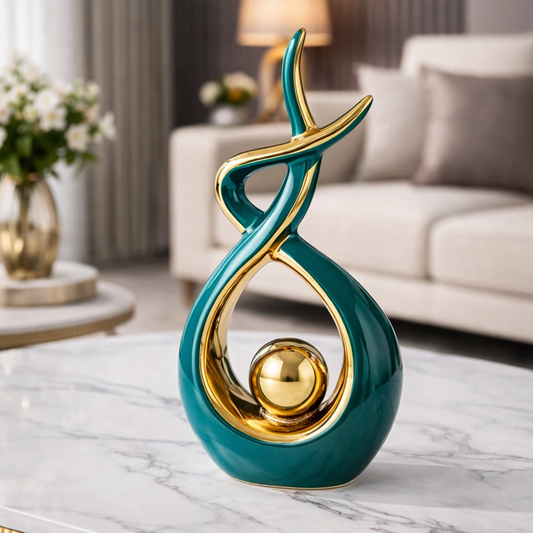 Nordic Ceramic Figurine Home Decoration Accessories For Living Room Ceramic Abstract Sculpture Handicraft Statues Office Desk