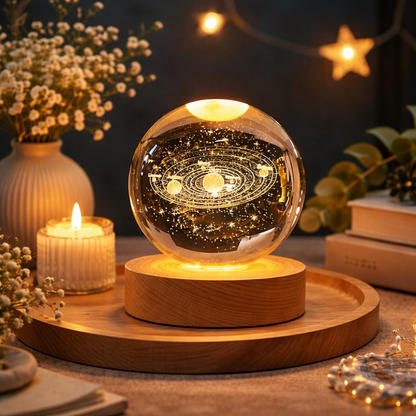 3D Crystal Ball Galaxy Night Light USB LED Table Lamp